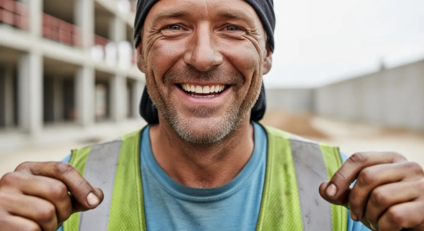 Happy and Confident Construction worker